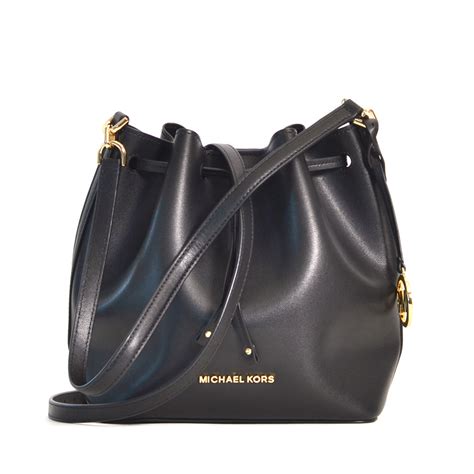 michael michael kors eden medium leather bucket bag|Michael Kors drawstring bucket bag.